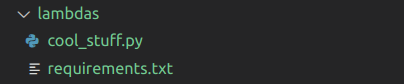 Lambda folder after creation